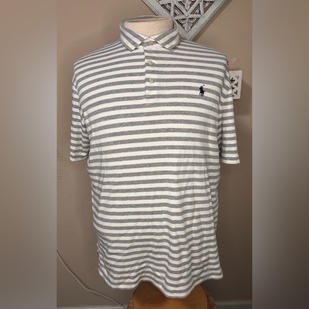 Ralph Lauren Polo Gray Striped Men's Shirt -Large